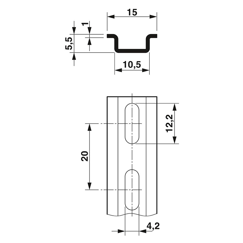 NS 15 PERF 2000MM VPE 10 - DIN导轨 有孔