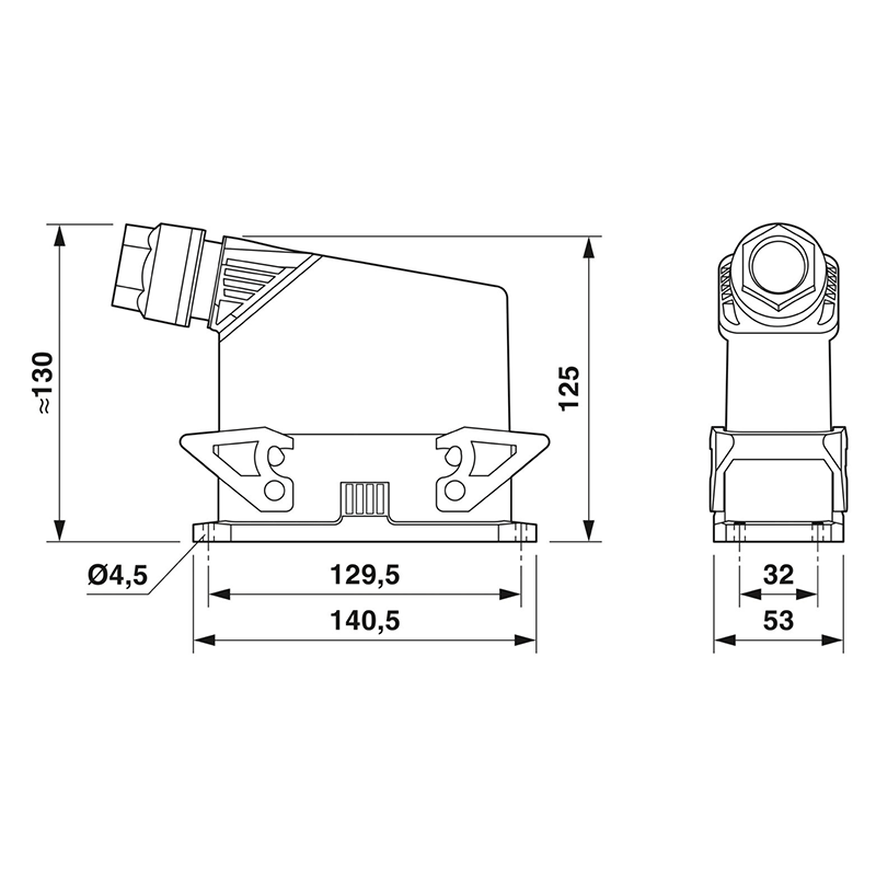 HC-EVO-B24PT-BWD-HH-M32-PLRBK - 插拔式连接器